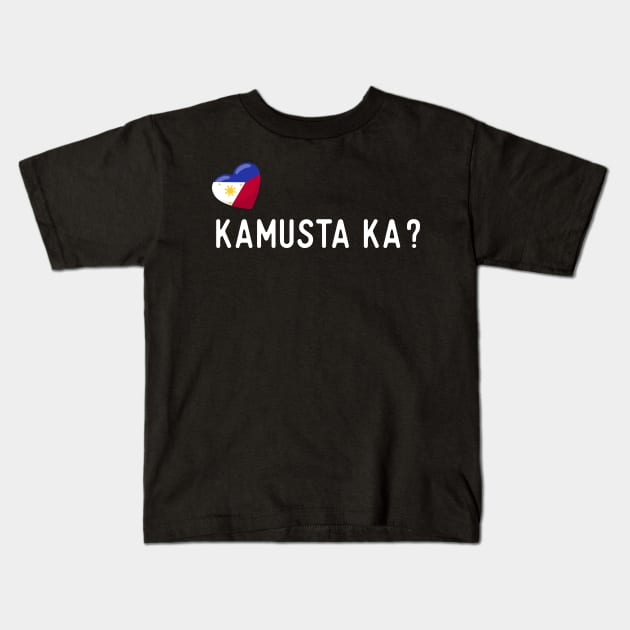 Philippines Flag Kamusta Ka Kids T-Shirt by SunburstGeo